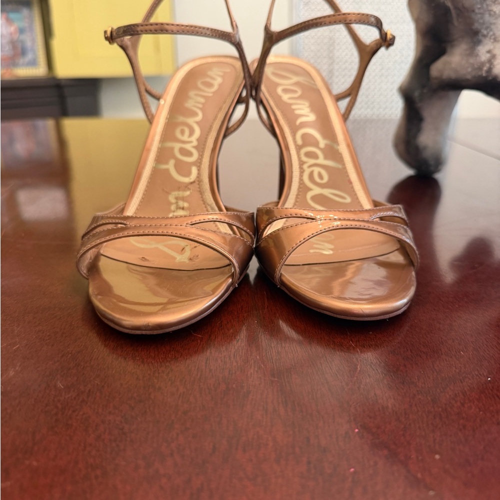 Sam Edelman Bronze Strappy Metallic Heeled Sandals